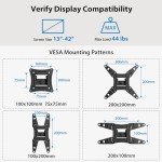 Full Motion TV Monitor Wall Mount Bracket Articulating Arms Swivel Tilt Extension Rotation for Most 13-42 Inch LED LCD Flat Curved Screen TVs & Monitors, Max VESA 200x200mm up to 44lbs by Pipishell