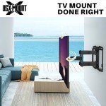 USX Mount UL Listed Full Motion TV Wall Mount for Most 37-86 inch TV, Swivel and Tilt Mount with Dual Articulating Arms Up to 132lbs, VESA 600x400mm, 16" Wood Studs, XML019