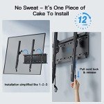 PERLESMITH Tilting TV Wall Mount Bracket Low Profile for Most 23-60 inch LED LCD OLED, Plasma Flat Screen TVs with VESA 400x400mm Weight up to 115lbs, Fits 16" Wood Stud