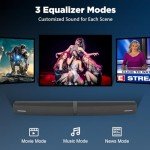 Assistrust Sound Bar, 90W Sound Bar for Smart TV, Bluetooth 5.0 Soundbar with Wired & Wireless Connect, Auto Volume Boost, ARC/Optical/AUX Cables & Remote, 2 in 1 Detachable Soundbar for TV