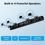 Assistrust Sound Bar, 90W Sound Bar for Smart TV, Bluetooth 5.0 Soundbar with Wired & Wireless Connect, Auto Volume Boost, ARC/Optical/AUX Cables & Remote, 2 in 1 Detachable Soundbar for TV