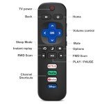 (Pack of 2) Replacement Remote Control Only for Roku TV, Compatible for TCL Roku/Hisense Roku/Onn Roku/Philips Roku Smart TVs(Not for Stick and Box)