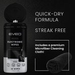 Electronic Wipes Screen Cleaner Streak-Free [2 Pack x40] Computer Screen Wipes, TV Screen Cleaner Wipes, Monitor Wipes for Smart TV, Laptop, iPhone, ipad and more - [Microfiber Cloth + 80 Wipes]