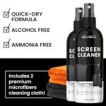 Screen Cleaner Spray - TV screen cleaner spray and Microfiber cloth kit, Computer Screen Cleaner & Car Screen Cleaner for TV, Monitor, Laptop, MacBook, iPad, iPhone and Electronic Devices - 8oz(4ozx2)