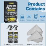 Screen Cleaner Spray 14oz (7oz x 2 Pack) - TV Screen Cleaner Spray and 2 Microfiber Cloths, Computer Screen Cleaner & Car Screen Cleaner for TV, Monitor, Laptop, MacBook, iPad and Electronic Devices