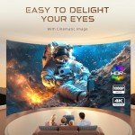 Aurzen EAZZE D1 Smart Projector with WiFi and Bluetooth, Netflix-Officially-Licensed, Auto Focus & Keystone, DoIby Audio, Zoom, Native 1080P Movie, Portable Outdoor Mini Projector, White