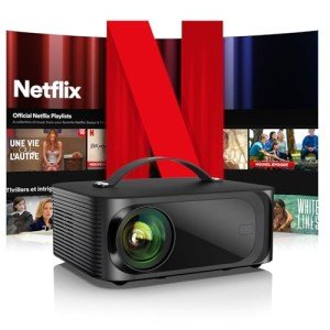 [Netflix-Licensed/Dolby Audio]Outdoor-Projector 4K with Wifi 6 and Bluetooth,ONOAYO 800ANSI Native 1080P Portable Projector,Built-in Netflix/YouTube/PrimeVideo, Electric Focus Keystone Smart Projector