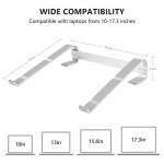 KYQEE Laptop Riser for Desk, Laptop Stand, Ergonomic Aluminum Computer Stand for Laptop, Ventilated Notebook Stand Compatible with Macbook Air Pro, Dell XPS, HP, More 11-17.3 Inches Work from Home
