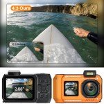 Tupsio 8K UHD Waterproof Shockproof Dual-Screen Camera