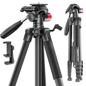 CAMBOFOTO 74" Heavy Duty Tripod with Travel Bag