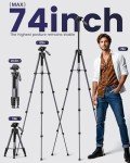 CAMBOFOTO 74" Professional Aluminum Tripod Stand