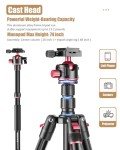 CAMBOFOTO 74" Professional Aluminum Camera Tripod