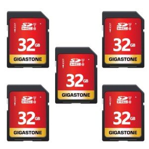 GIGASTONE 32GB 5-Pack High-Speed SD Cards