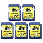 16GB Class 10 SDHC Flash Memory Card Pack