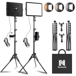2-Pack Dimmable LED Studio Video Lights