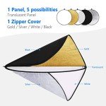 NEEWER 5-in-1 Collapsible Light Reflector Disc