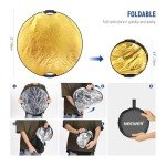 NEEWER 22" 5-in-1 Light Reflector with Clamp