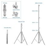 Stainless Steel 9.19ft Photography Tripod Light Stand