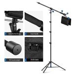 NEEWER Adjustable 3m Aluminum Light Stand with Arm