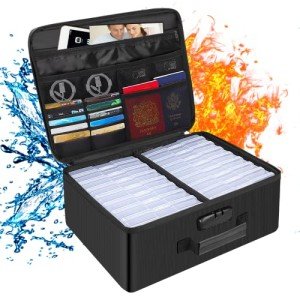 Fireproof Photo Organizer Box with Lockable Storage
