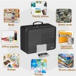 Fireproof Photo Organizer Box with Lockable Storage