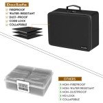 Fireproof Photo Organizer Box with Lockable Storage