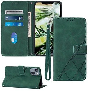 iPhone 14/13 Wallet Case with Kickstand, Green