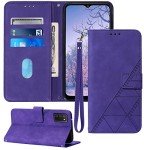 Galaxy A03s Case with Stand, Card Slots, Purple