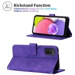 Galaxy A03s Case with Stand, Card Slots, Purple