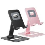 NULAXY Adjustable Dual Folding Phone Stand - Black/Rose Gold