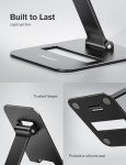 NULAXY Adjustable Dual Folding Phone Stand - Black/Rose Gold