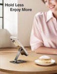 NULAXY Adjustable Dual Folding Phone Stand - Black/Rose Gold