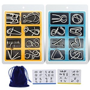 Padike IQ Test Metal Puzzle Rings - 16 Pack