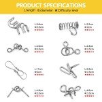 Padike IQ Test Metal Puzzle Rings - 16 Pack