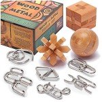 LESONG 9-Pack Brain Teasers & Logic Puzzles