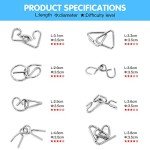 Padike IQ Test Metal Puzzle Rings - 16 Pack