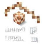 4 Pack Wooden Brain Teaser 3D Puzzle Set