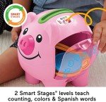 Fisher-Price Baby & Toddler Toy Laugh & Learn Smart Stages Piggy Bank with Educational Songs & Phrases for Infants Ages 6+ Months
