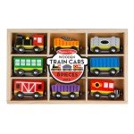 Melissa & Doug Wooden Magnetic Train Cars - 8 Piece Educational and Skill-Building Wooden Toy for Boys and Girls