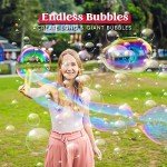 JOYIN Big Bubble Wands Set Bulk for Kids Summer Outdoor Activity Party Favors, 18 Pcs Giant Bubble Maker with Tray, 12" Large, 6 Pcs Bubble Solution Suitable for All Age People