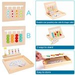 Montessori Learning Toys Slide Puzzle Color & Shape Matching Brain Teasers Logic Game Preschool Educational Wooden Toys for Kids Boys Girls Age 3 4 5 6 7 Years Old Airplane Travel Toys Birthday Gifts