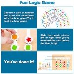 Montessori Learning Toys Slide Puzzle Color & Shape Matching Brain Teasers Logic Game Preschool Educational Wooden Toys for Kids Boys Girls Age 3 4 5 6 7 Years Old Airplane Travel Toys Birthday Gifts