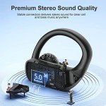 occiam Wireless Earbuds Bluetooth Headphones 48H Play Back Earphones in Ear Waterproof with Microphone LED Display for Sports Running Workout Black