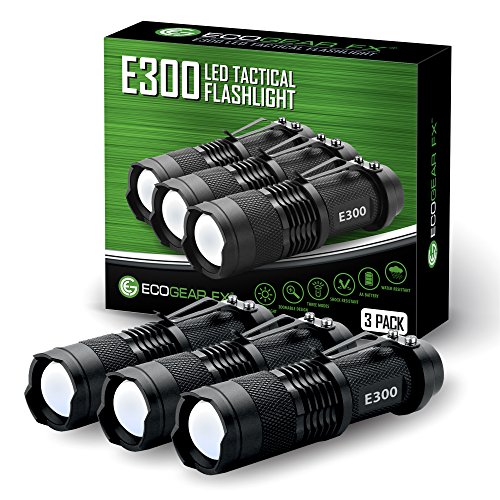 EcoGear FX Small Tactical Flashlights - 3 Pack