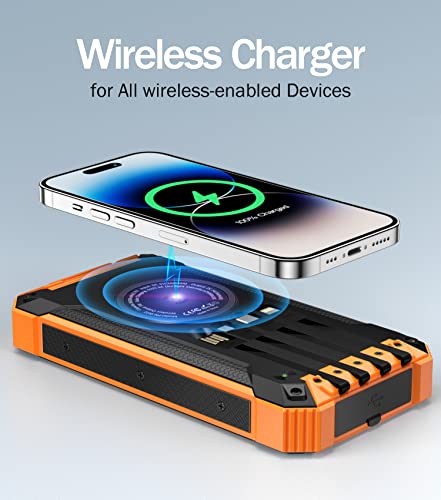 36000mAh Power Bank with Wireless Charger & Lights