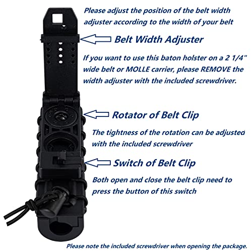 Telescopic Baton Holster with Rotating Clip