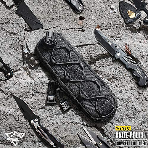 WYNEX Tactical Knife Sheath Bag, Molle Flashlight Holster Pouch Utility Tool Pouches Case Single Pistol Holder Cartridge Clip Outdoor Multi-Tool Nylon Pouch