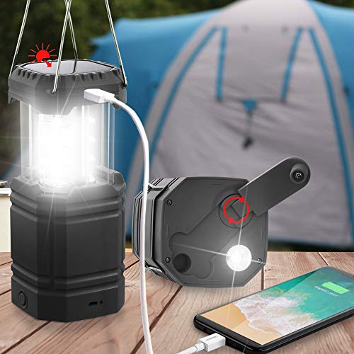 Portable Solar Hand Crank Lantern with USB Charger