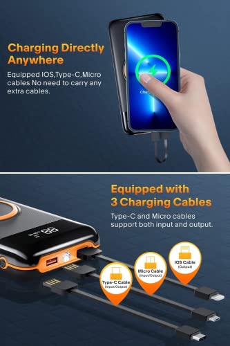 40000mAh Power Bank Flashlight with Wireless Charger