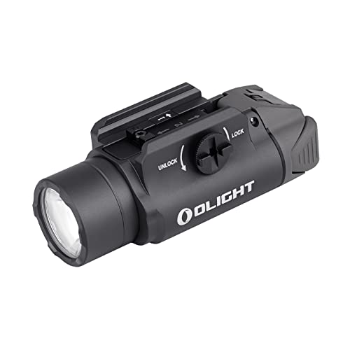 OLIGHT PL-3 Valkyrie Tactical Flashlight, 1300 Lumens LED Compact Rail-Mounted Light with Rail Locating Keys Weaponlight for 1913 Picatinny, GL Style, Gunmetal Grey
